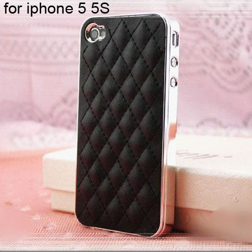 Luxury Grid Pattern Leather Back Cover Compatible with All iPhone