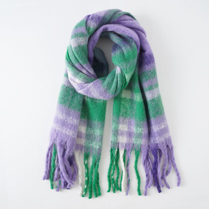 2022 NEW Luxury Cashmere Women Plaid Scarf Winter Warm Shawl and