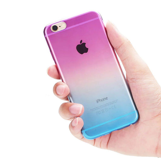 Fashion Gradient TPU Clear Transparent For Apple Iphone 6 case 4.7  inch Back Cover Skin Protective Phone Cases