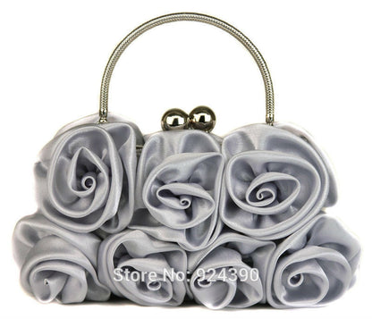 ElegantPark  Fashion TA013 Women Satin Rosette Evening Clutch Bags