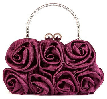 ElegantPark  Fashion TA013 Women Satin Rosette Evening Clutch Bags