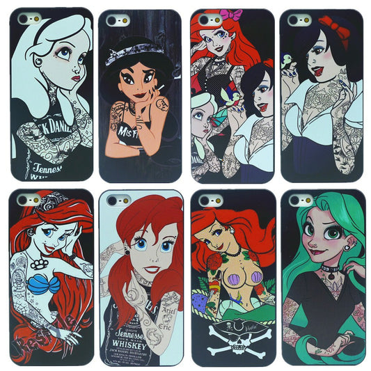 For Apple i Phone iPhone 5 5s Case Tattoo Ariel Little Mermaid series Protective Cover Case For iPhone5 iPhone5s