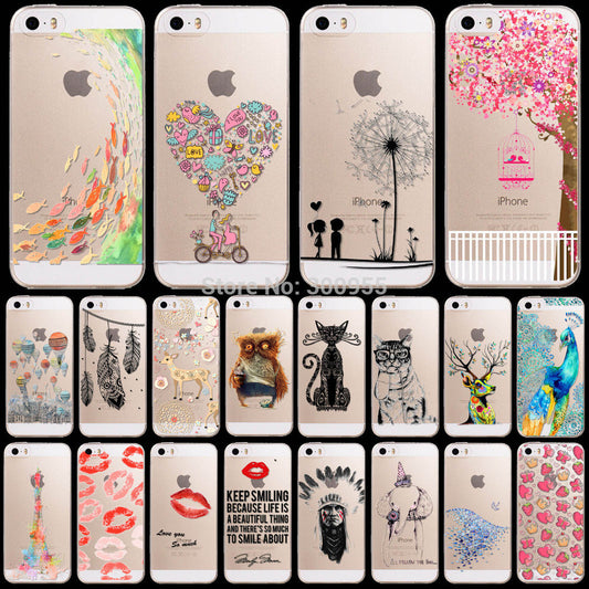 Phone Back Case For iPhone 6 4.7" Ultra Soft TPU Painted Transparent Case Cover Skin WHD1242 23-40 - Shopy Max