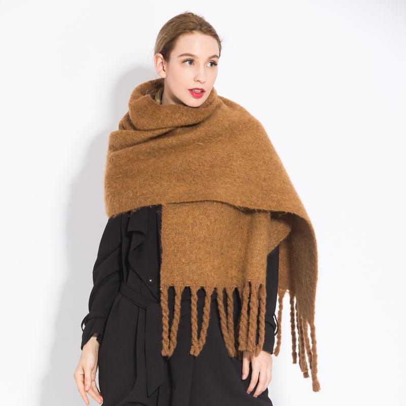 2022 NEW Luxury Cashmere Women Plaid Scarf Winter Warm Shawl and