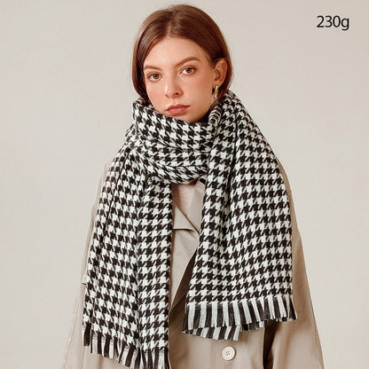 2022 NEW Luxury Cashmere Women Plaid Scarf Winter Warm Shawl and