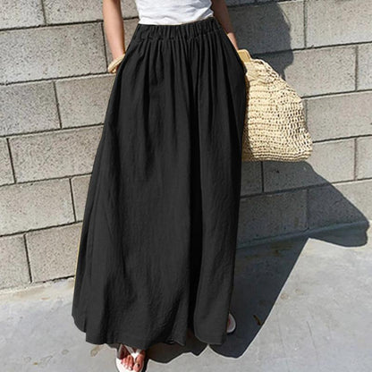 ZANZEA Oversized Women Wide Leg Pants 2022 Fashion Female Casual Elastic Waist Trousers Office Lady Loose Pockets Streetwear