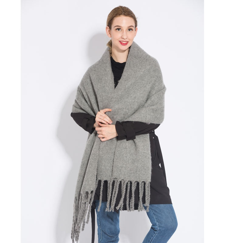 2022 NEW Luxury Cashmere Women Plaid Scarf Winter Warm Shawl and