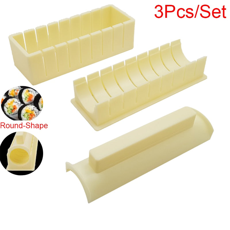 4PCS/Set Sushi Maker Kit Round Sushi Maker Mold DIY Sushi Maker Tool Set  for Rice Rolls Non-stick Sushi Mold 