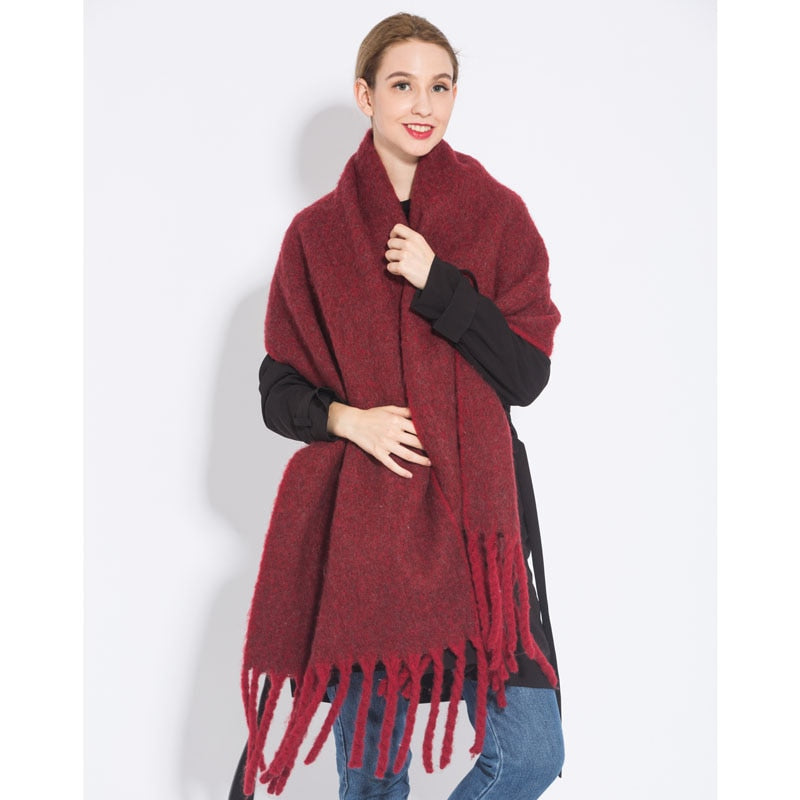 2022 NEW Luxury Cashmere Women Plaid Scarf Winter Warm Shawl and