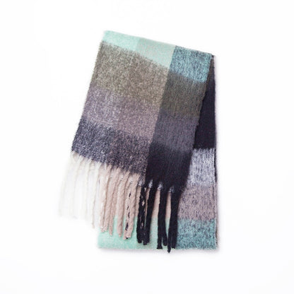 2022 NEW Luxury Cashmere Women Plaid Scarf Winter Warm Shawl and