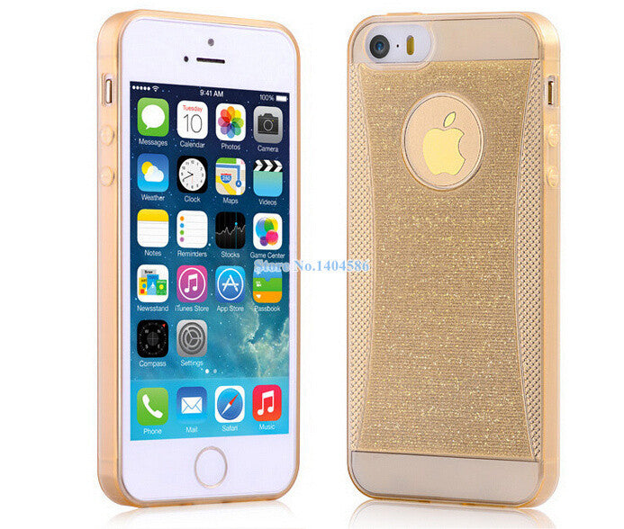 High quality Shining Glitter Tpu Case for iPhone 5 5G 5s cases Mobile Phone Bright Pink for iPhone Back Cover Shell Case