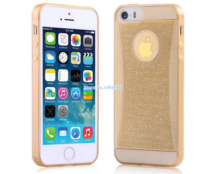 High quality Shining Glitter Tpu Case for iPhone 5 5G 5s cases Mobile Phone Bright Pink for iPhone Back Cover Shell Case