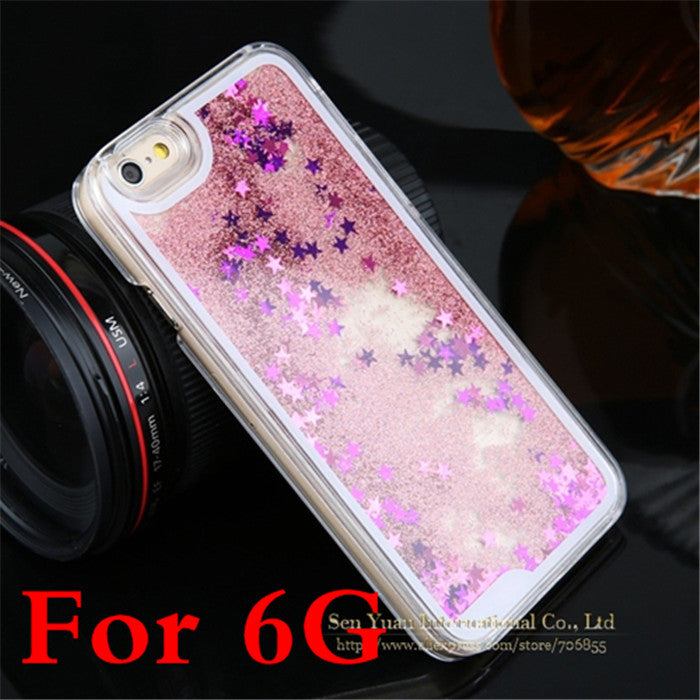 New Style Creative 4.7 Inch for iphone 6 Case  Paillette Stars Brilliant Back Cover Case PC Phone Hard Cover Case APC042901