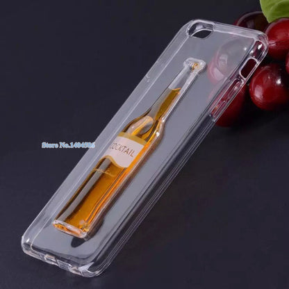 Hot! Phone case for iPhone 6 cases Liquid Quicksand clear transparent Phone Case soft back Cover Red Wine Glass cocktail 4.7inch