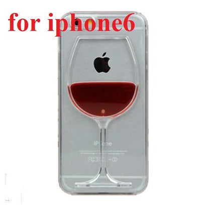 Hot sale Red Wine Cup Liquid Transparent Case Cover For Apple iPhone 4 4S 5 5S 6 6 Plus All Models Phone Cases Back Covers