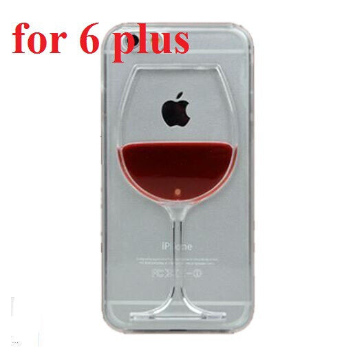 Hot sale Red Wine Cup Liquid Transparent Case Cover For Apple iPhone 4 4S 5 5S 6 6 Plus All Models Phone Cases Back Covers