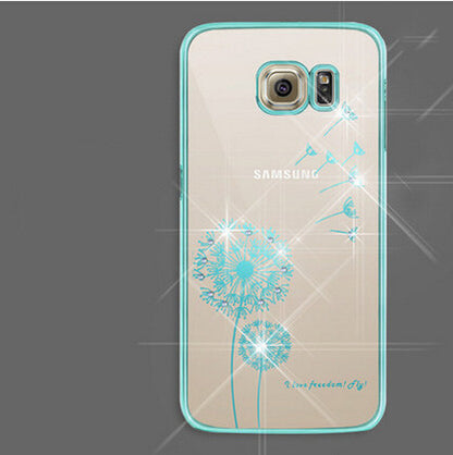 Luxury Crystal Shining Diamond Cases For Samsung Galaxy S6 Edge G9250 Rhinestone Gold Slim Bling Electroplating Phone Case Cover - Shopy Max