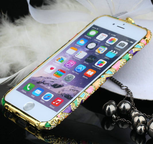 Metal Czekh Crystal Frame Bumper For Apple iPhone 6 4.7'' Luxury Shining National Style Rhinestone Case for iPhone 6 Plus Case - Shopy Max