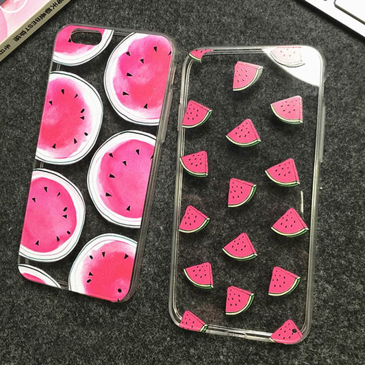 New Hot Sale Creative Watermelon Image Logo Light TPU Phone Back Cover Phone Case For Iphone 5 5S YC460