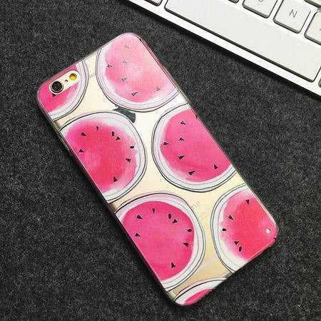 New Hot Sale Creative Watermelon Image Logo Light TPU Phone Back Cover Phone Case For Iphone 5 5S YC460