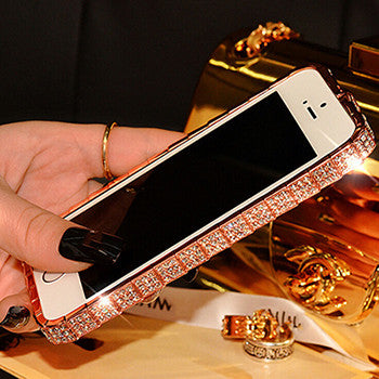 New style Top quality Luxury Bling Snake Diamond Inlay Metal Rhinestone Bumper fashional phone case for iPhone 5 5s