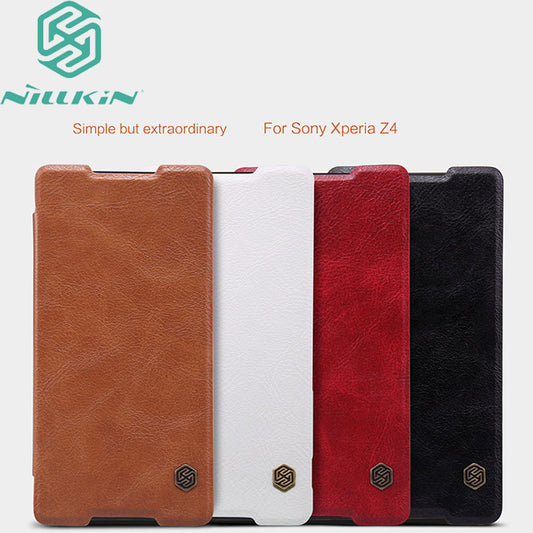 Newest Geniune Nillkin Retro Flip Leather Case for Sony Xperia Z4 Z3+ Z3 Plus Phone Cover with Card Slot Full Protection Shield