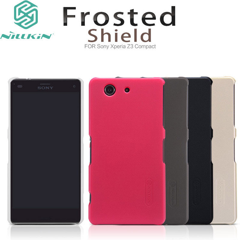 Newest NILLKIN Super Frosted Shield Case Cover For Sony Xperia Z3 Compact Xperia Z3 Mini M55W D5833 + Screen Protector