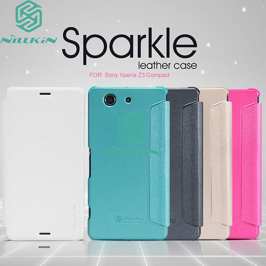 Original Nillkin Sparkle Series PU Leather Flip Cover Case Shell For Sony Xperia Z3 Compact Mini Z3 Phone Protective Case - Shopy Max