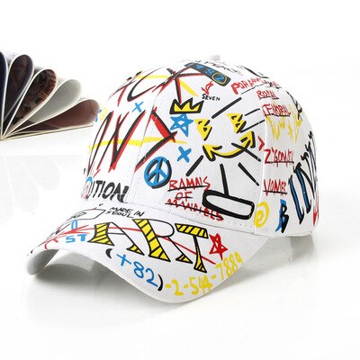 Korean Style Letter Printing Graffiti Baseball Cap for Women Men Fashion Spring Summer Snapback