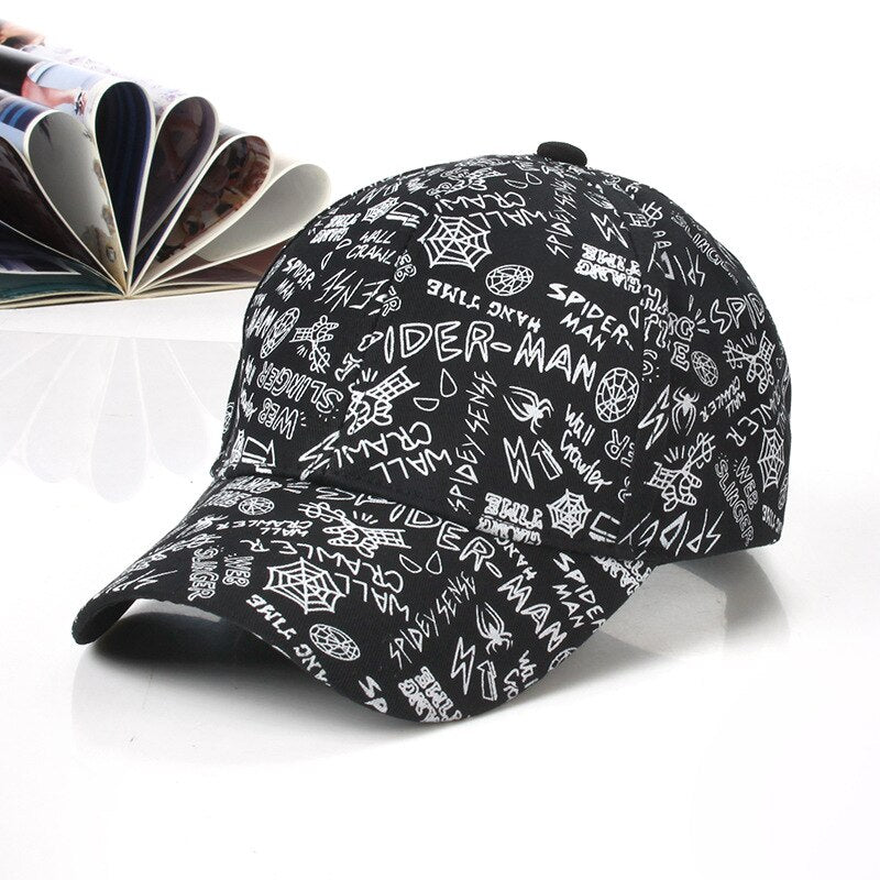 Korean Style Letter Printing Graffiti Baseball Cap for Women Men Fashion Spring Summer Snapback