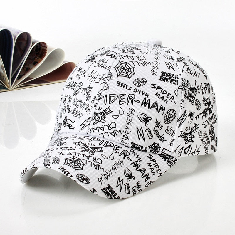 Korean Style Letter Printing Graffiti Baseball Cap for Women Men Fashion Spring Summer Snapback