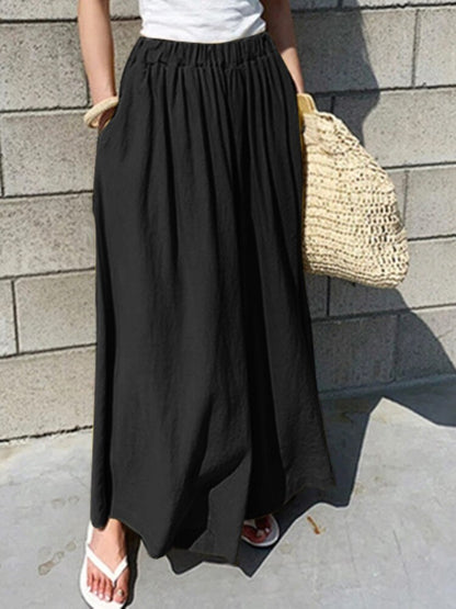 ZANZEA Oversized Women Wide Leg Pants 2022 Fashion Female Casual Elastic Waist Trousers Office Lady Loose Pockets Streetwear