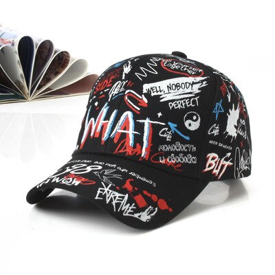 Korean Style Letter Printing Graffiti Baseball Cap for Women Men Fashion Spring Summer Snapback