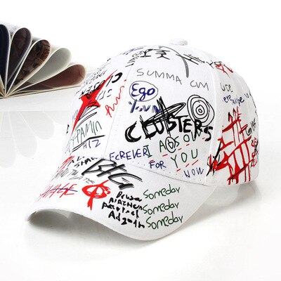 Korean Style Letter Printing Graffiti Baseball Cap for Women Men Fashion Spring Summer Snapback