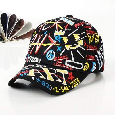 Korean Style Letter Printing Graffiti Baseball Cap for Women Men Fashion Spring Summer Snapback