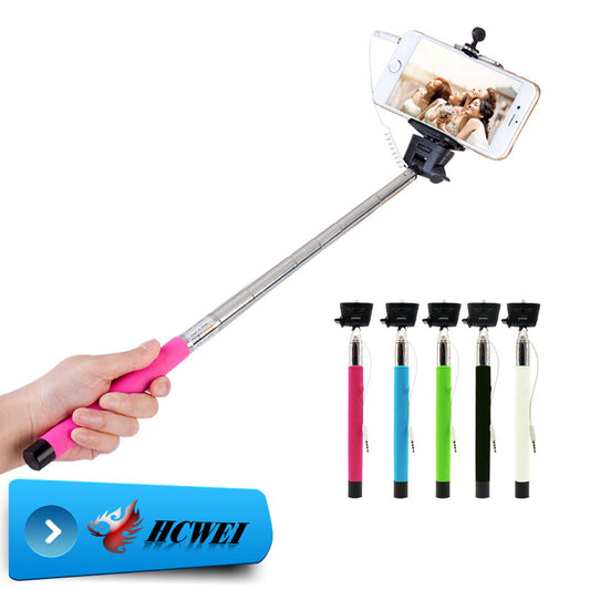 Z07-5S Extendable self selfie Monopod Cable Selfie Stick Camera Tripod Monopod for iPhone 4 5 6 Samsung LG Android pau de selfie - Shopy Max