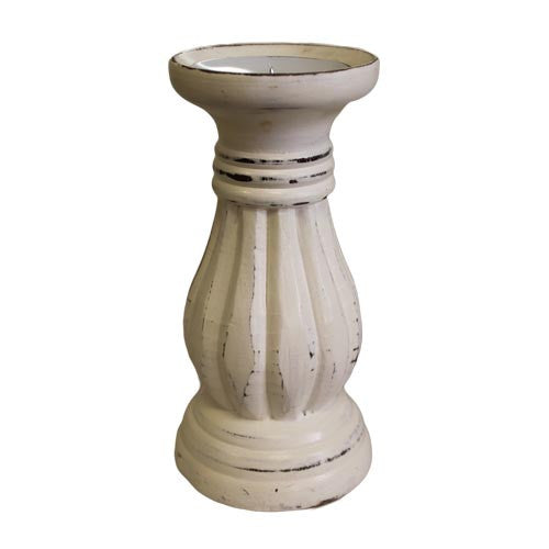 Small Regency Style Whitewash Candlestick