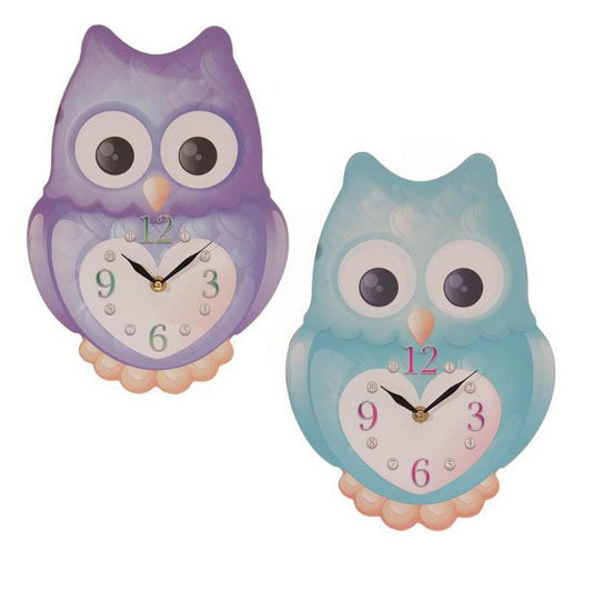 Ted Smith Cute Owl Shaped Picture Clock - Shopy Max