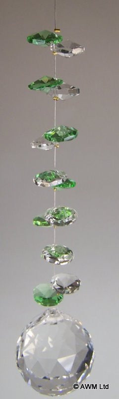 Emerald & Clear Cluster With Sphere