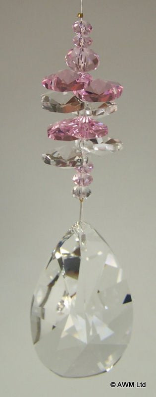 Pink & Clear Cluster Teardrop