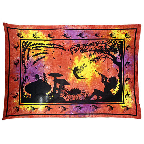 Red / Orange Fairy Under Tree Bedspread / Wall Art - Shopy Max