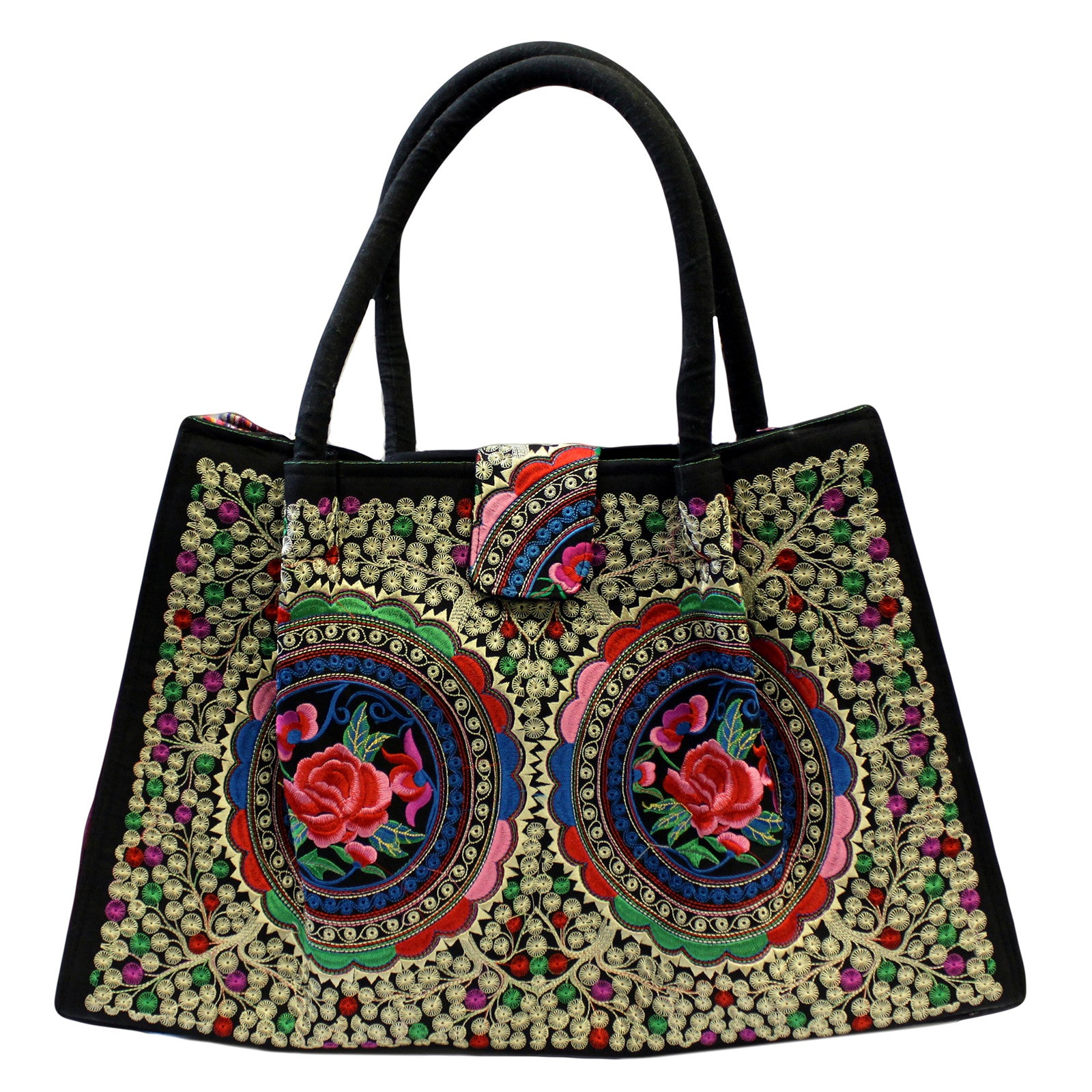 Jolly Big Fashion Bags - Blue Lotus Flowers - Shopy Max