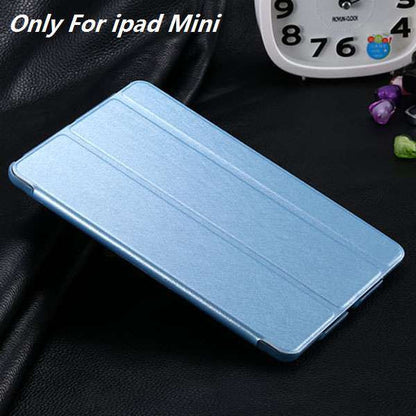 Elegant Luxury Crystal Clear Back Slim Silk Leather Case For ipad mini 1 2