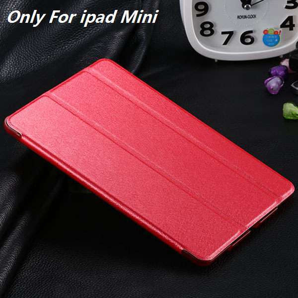 Elegant Luxury Crystal Clear Back Slim Silk Leather Case For ipad mini 1 2