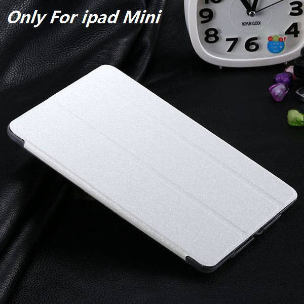 Elegant Luxury Crystal Clear Back Slim Silk Leather Case For ipad mini 1 2