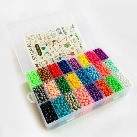 DOLLRYGA 6000pcs 24color Beads Puzzle Crystal Color Aqua DIY Beads