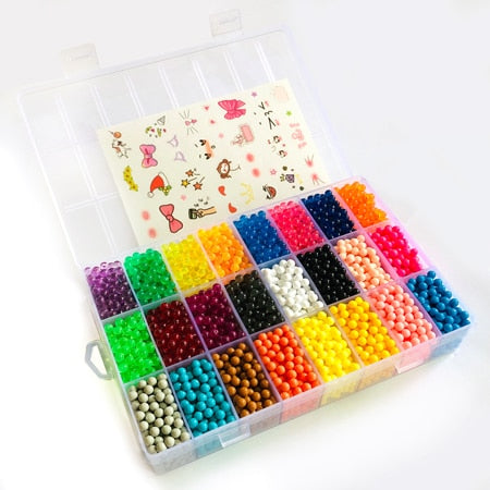 DOLLRYGA 6000pcs 24color Beads Puzzle Crystal Color Aqua DIY Beads