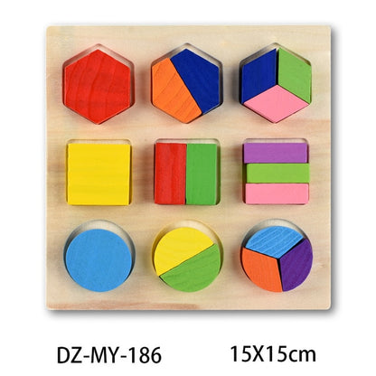 New 30cm Baby Toys Montessori Wooden Puzzle Hand Grab Board Educational Wood Puzzles