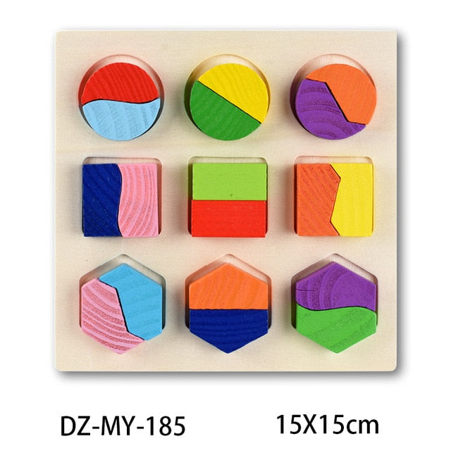 New 30cm Baby Toys Montessori Wooden Puzzle Hand Grab Board Educational Wood Puzzles