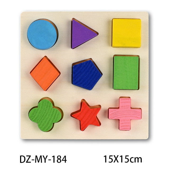 New 30cm Baby Toys Montessori Wooden Puzzle Hand Grab Board Educational Wood Puzzles